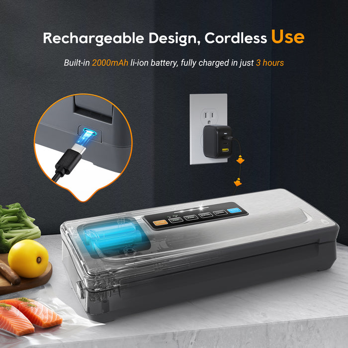 INKBIRD INK-VS06 Cordless Vacuum Sealer Machine Rechargeable with Starter Kit