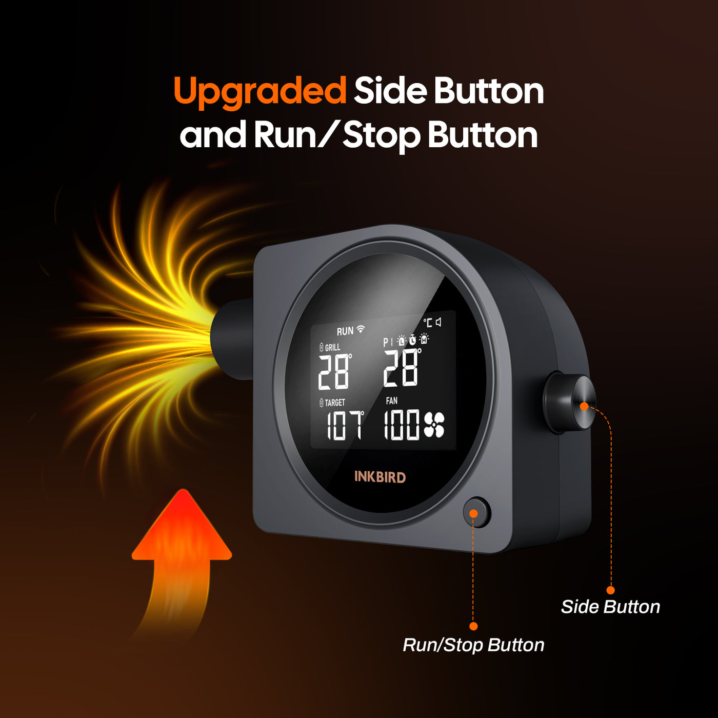 INKBIRD ISC-028-BW Wi-Fi 5G and Bluetooth Grill Temperature Controller ...