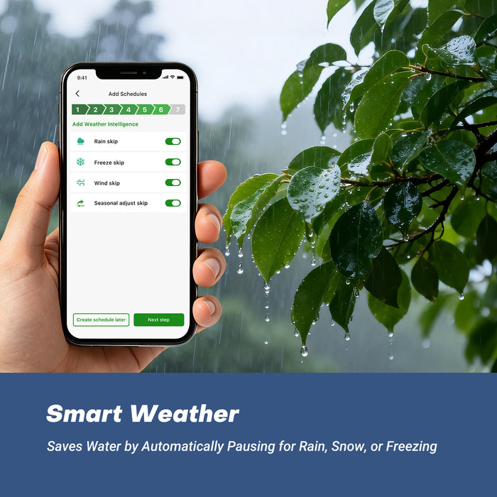 INKBIRD WiFi Outdoor Smart Sprinkler Controller with 8/12/16-Zone Independent Control,  Weather Skip & Seasonal Adjust