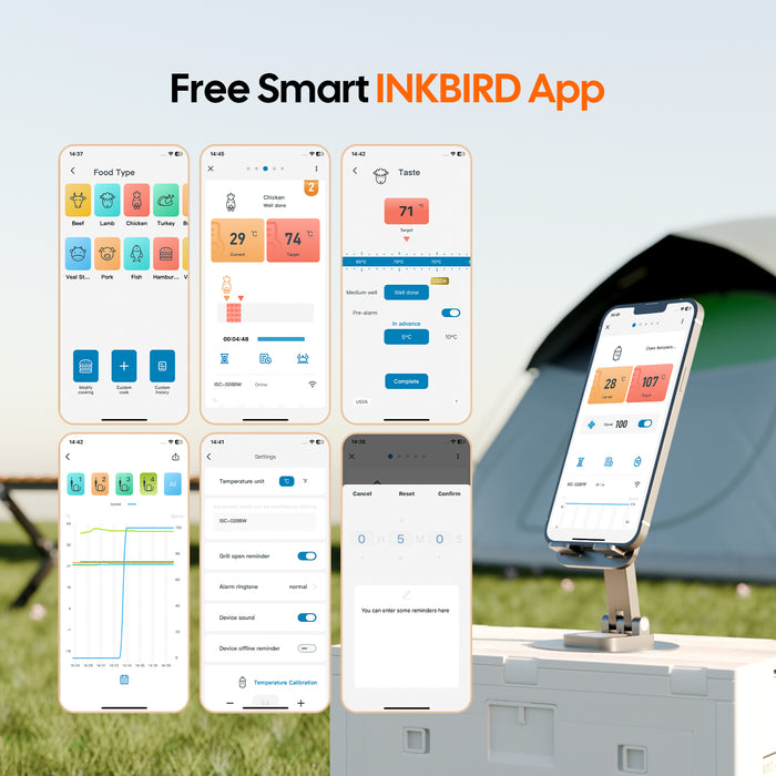 INKBIRD ISC-028-BW Wi-Fi 5G and Bluetooth Grill Temperature Controller with 5 Probes