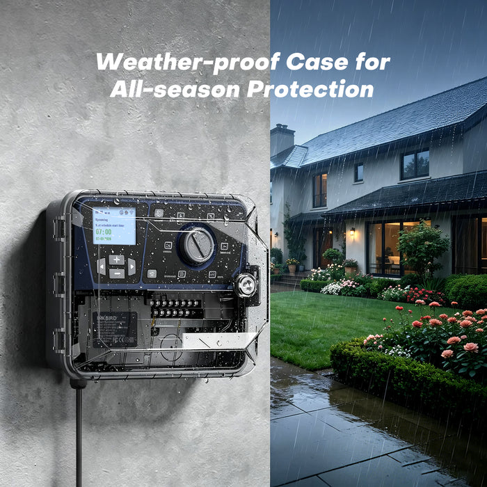 INKBIRD WiFi Outdoor Smart Sprinkler Controller with 8/12/16-Zone Independent Control,  Weather Skip & Seasonal Adjust