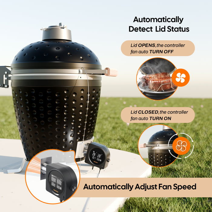 INKBIRD ISC-028-BW Wi-Fi 5G and Bluetooth Grill Temperature Controller with 5 Probes