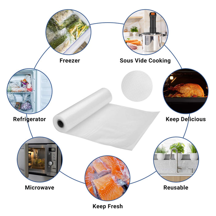 Inkbird 4 Rolls Vacuum Sealer Bags, 11" x 25' 2 Rolls & 8" x 25' 2 Rolls Vacuum Sealer Rolls for Food Saver,
