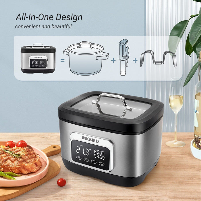 WiFi 8L Sous Vide Slow Cooker ISV-500W + Vaccum Sealer INK-VS01