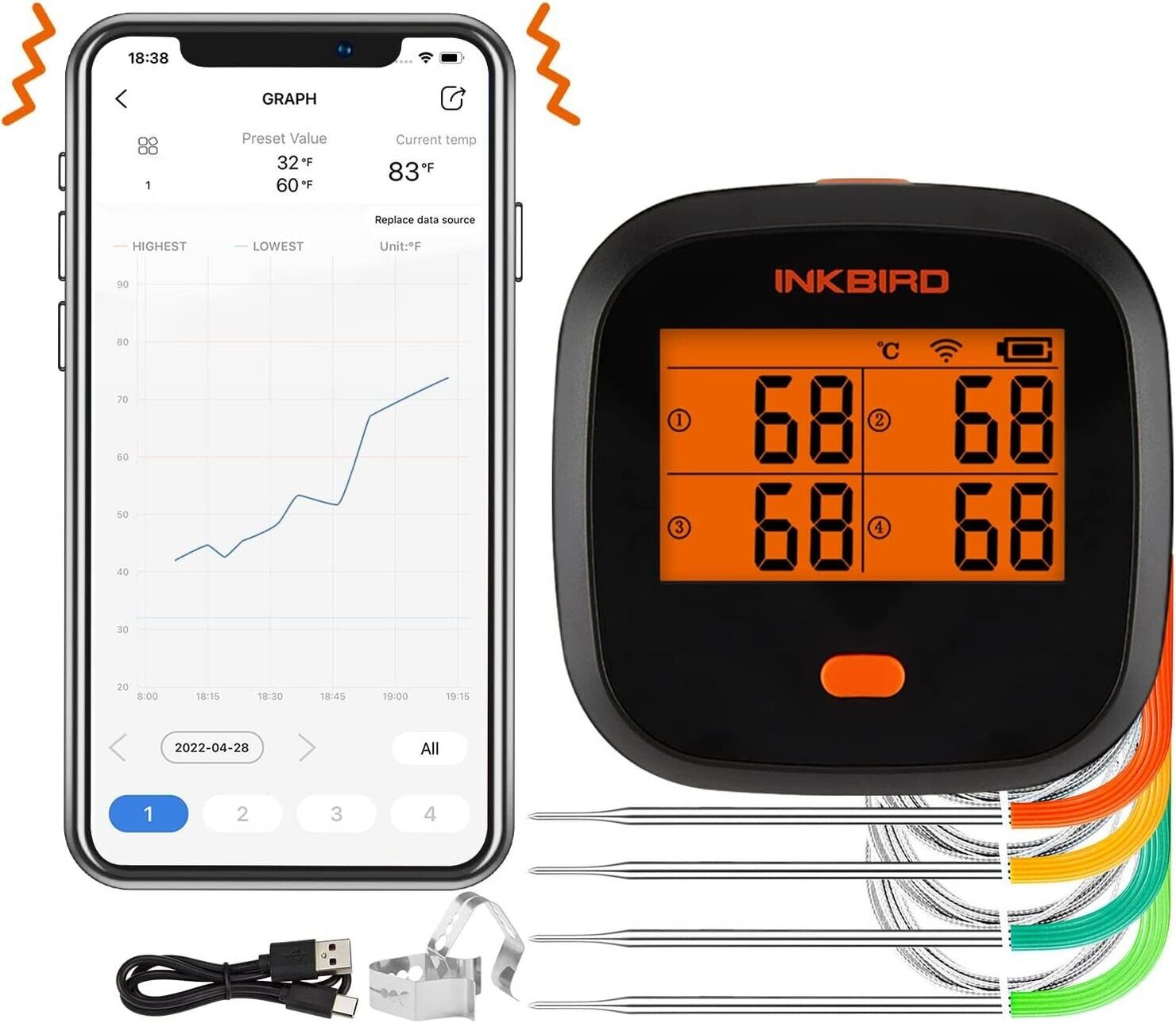 INKBIRD WiFi Grill Thermometer IBBQ-4T — INKBIRD AUSTRALIA