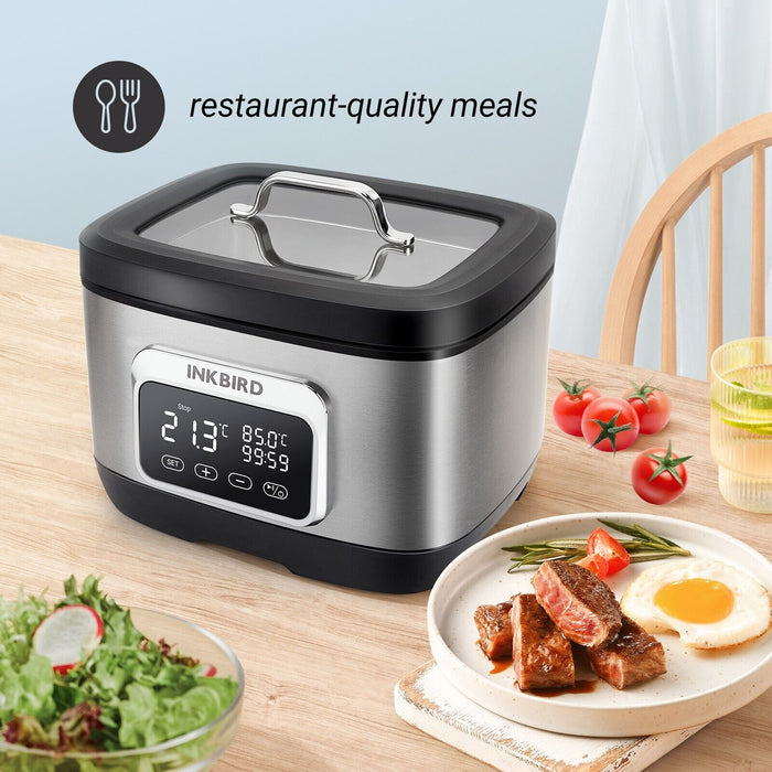 WiFi 8L Sous Vide Slow Cooker ISV-500W + Vaccum Sealer INK-VS01
