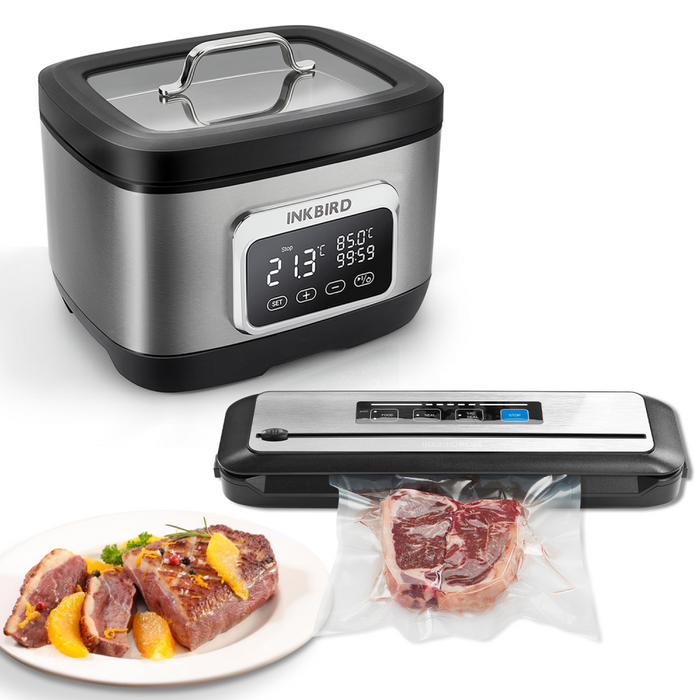 WiFi 8L Sous Vide Slow Cooker ISV-500W + Vaccum Sealer INK-VS01