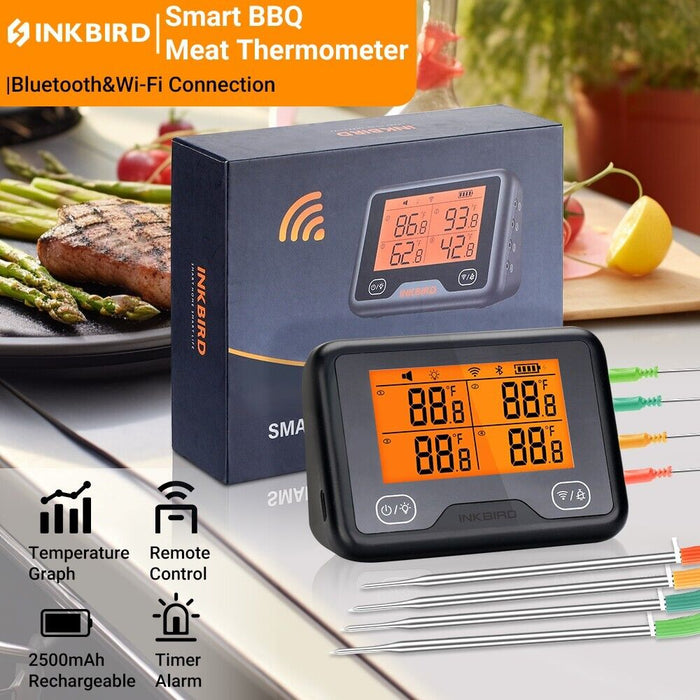 Inkbird Wifi Bluetooth Grill Thermometer IBBQ-4BW Rechargeable - Food Safety Marketplace Product Inkbird Wifi Bluetooth Grill Thermometer IBBQ-4BW Rechargeable - Food Safety Marketplace Product