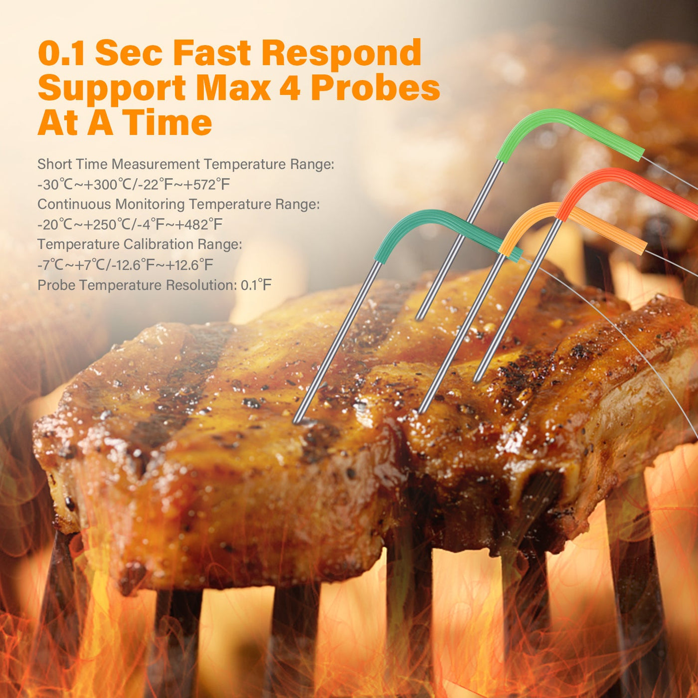 INKBIRD Wireless WiFi & Bluetooth Grill Meat Thermometer IBBQ4BW