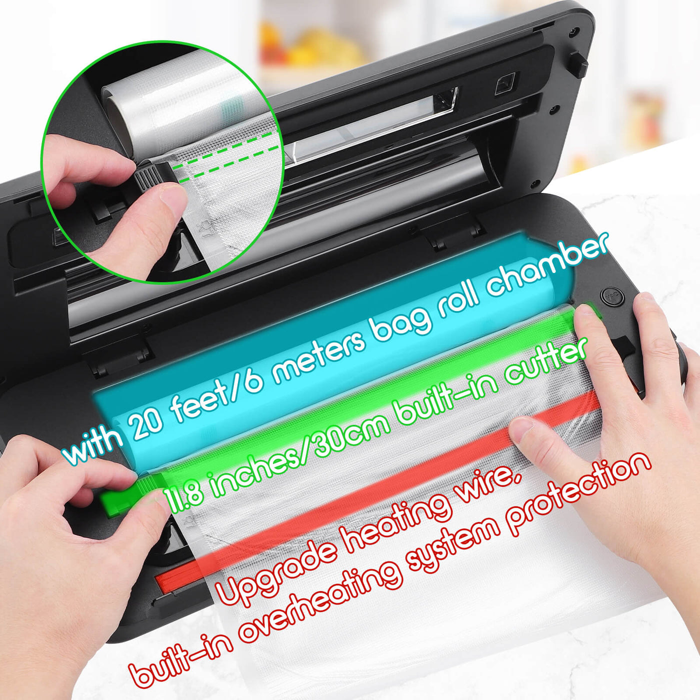 INKBIRD Sealing-Time Countdown& Viewable Window Vacuum Sealer Machine ...