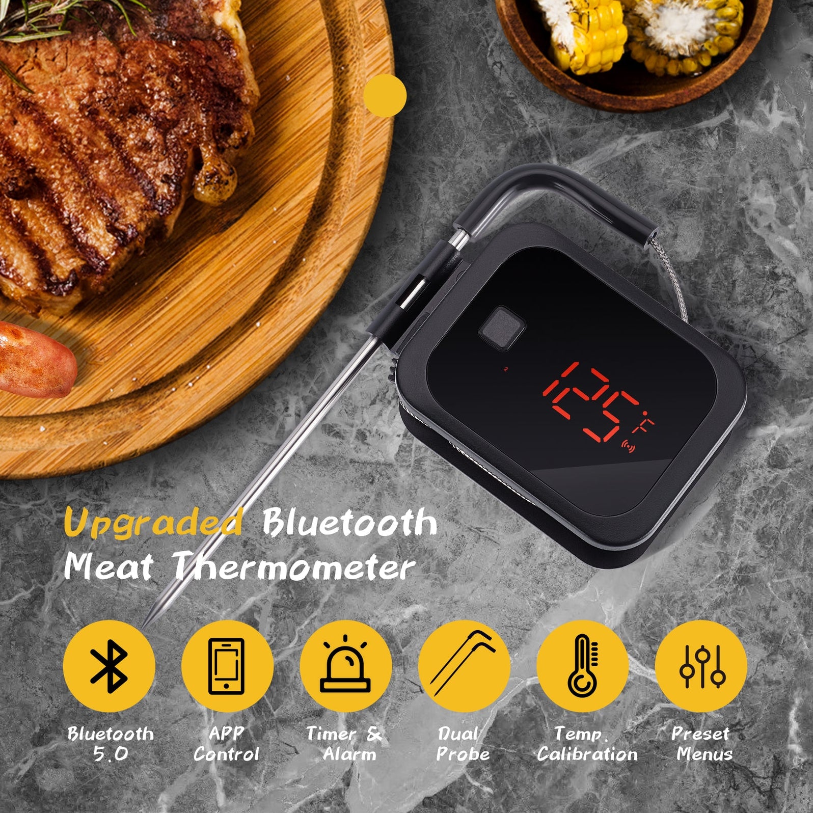 INKBIRD Digital Bluetooth Grilling Oven Barbecue Grill Thermometer IBT ...