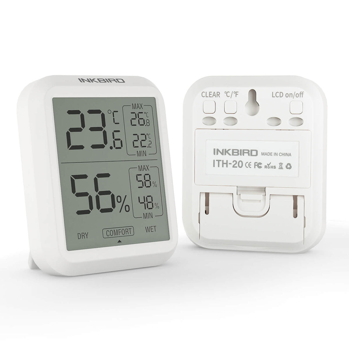 INKBIRD Digital Indoor Room Temperature and Humidity Thermometer TH-20 ...