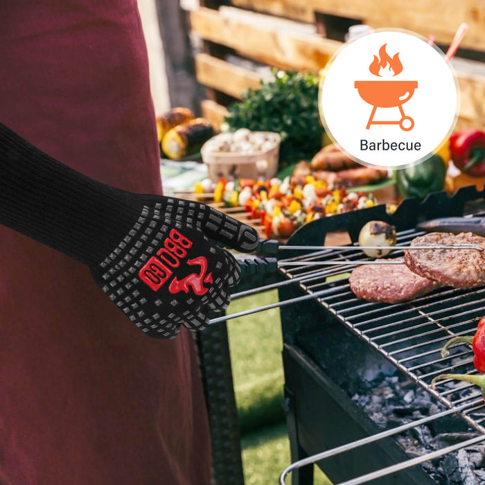 14inch 1472℉ Extreme Heat Resistant BBQ Grilling Gloves
