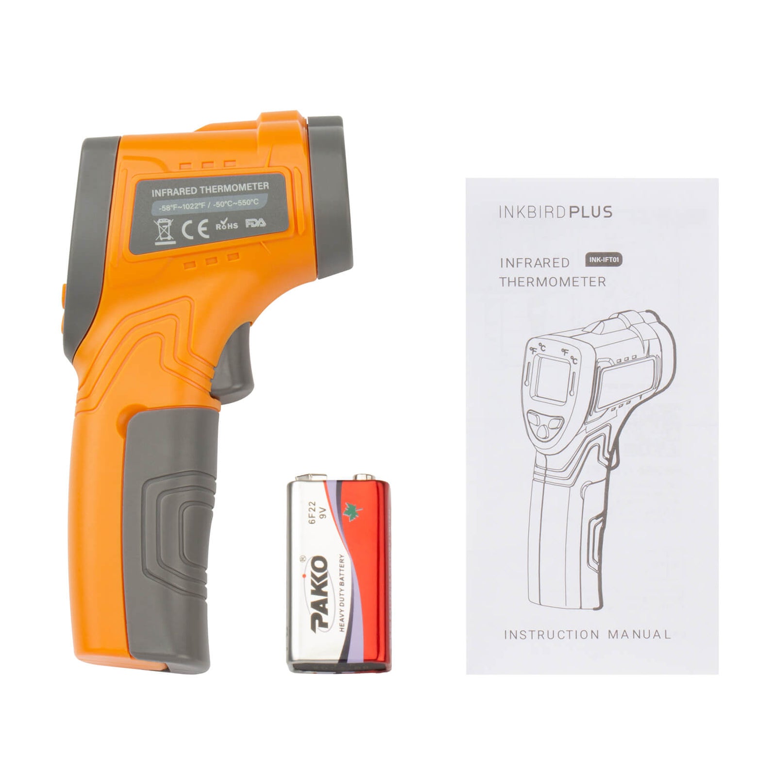 Inkbird INK-IFT01 Laser Infrared Non-Contact Digital Temperature Gun ...